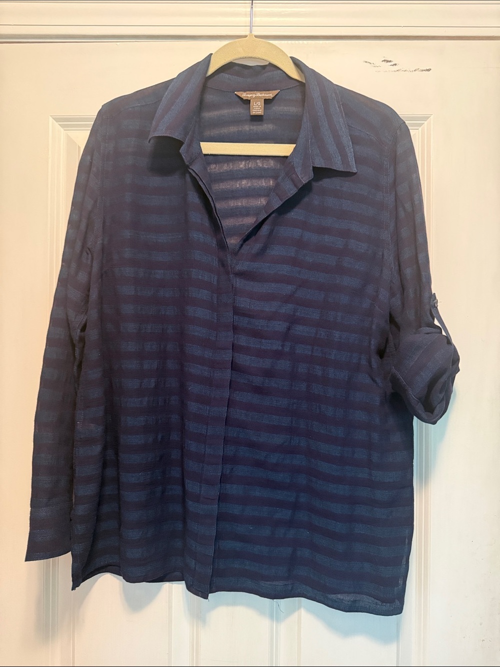 Tommy Bahama Navy Striped Button-Down Shirt